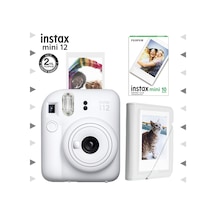 Fujifilm Instax Mini 12 Fotoğraf Makinesi + 10'lu Film + Mini Albüm Seti Beyaz