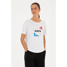 U.S. Polo Assn. Kadın Beyaz Bisiklet Yaka Tişört 50284350-VR013