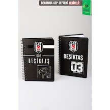 X Dekomus Lisanslı Beşiktaş Özel Tasarım Puzzle Figürlü Spiralli A5 Defter 80 Yaprak Altın
