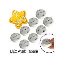 8 Adet Düz Ayak Tabanı Beyaz Mobilya Masa Sehpa Ayağı Bağlantı Aparatı Plastik