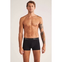 Kom Tight Pamuklu 2'li Erkek Boxer - Siyah Black