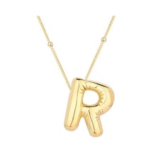 Stillove Gümüş Gold Balon R Harfi Kadın Kolye