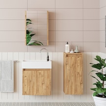 Roomart Ayaksız Tek Kapaklı Lavabolu 50 Cm Banyo Dolabı-aynalı Üs Atlantikçam