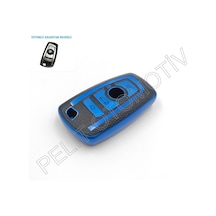 Bmw F10 F15 F16 F20 F30 F18 F25 Serisi Anahtar Kılıfı Süperlüx Keyless Mavi