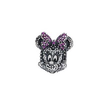 Kadın Antrasit Renk Detay Mickey Model Gümüş Charm