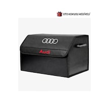 Audi Marka Logolu Oto Bagaj Organizer Çanta Oto Bagaj Çantası 2 Bölmeli Suni Deri Boyutlar : 48 Cm X 31 Cm X 29 Cm