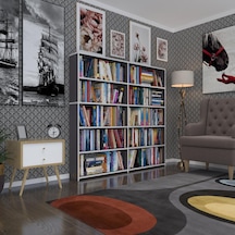 Kenzlife Kitaplık Süper Ga 150 160 19 Gri 5 Katlı 2 Bölme Çift Bölme Opsiyonlu Ofis Mutfak Banyo Dolabı Arkalıksız Çok Renkli