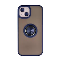 Apple iPhone Uyumlu  13 Uyumlu Kılıf Montreal Yüzüklü Silikon Kapak - Lacivert