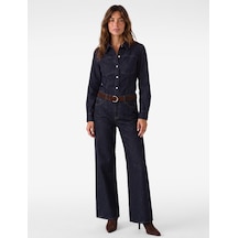 Koton Kemerli Cepli Normal Bel İspanyol Paça Denim Pantolon - Flare Jeans Raw 7wal40029md 63x