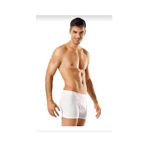 Tutku 0114 Erkek Likralı Boxer Şort 6 Adet Beyaz