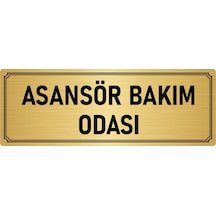 Metal Yönlendirme Levhası, Departman Kapı İsimliği Asansör Bakım Odası 10x20 cm Altın Renk