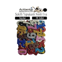 Şekilli Simli Eva Yapışkanlı 50 Li 1 Paket Kendinden Yapışkanlı Simli Eva Sticker Okul Öncesi Kreş Ana Sınıfı Siyah