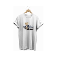 Elegant Bear - Elegant Ayı Baskılı Tshirt Beyaz