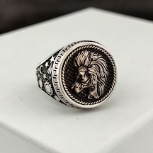 Fkgümüş 925 Ayar Gümüş Aslan Burcu Yüzük