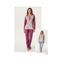 ÇarşıNet | Kadın Uzun Kol Mevsimlik Pijama Takımı Bordo
