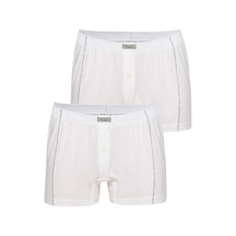 Pierre Cardin 405 Erkek 2'Li Penye Boxer-Beyaz - M
