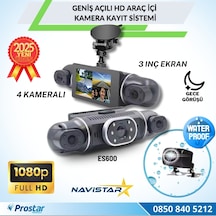 4 Kameralı 1080p Wıfı, Gps Geniş Açılı Dashcam Araç İçi Kamera Kayıt Sistemi 3 İnç Full Hd