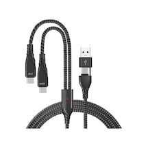 100w Destekli Naylon Örgülü Kablo, Çoklu Şarj Kablosu Usb C To C/yıldırım/manyetik Saat Uyumlu