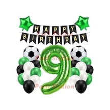 Futbol Yeşil 9 Yaş Doğum Günü Balon Set Psyslfutbol 2 Yaş Mavi