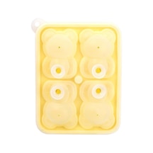 Sarı 4 Izgara 3d Küçük Oyuncak Ayı Şekli Buz Küpü Silikon Kalıp Küçük Ayı Buz Bloğu Kalıp Ev Dondurma Buz Kutusu Buz Kalıp Sarı