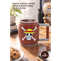 10 Adet 3d One Piece Kupa Figürlü Tasarım, Günlük İçecek Kullanımı, Mug Bardak Anime