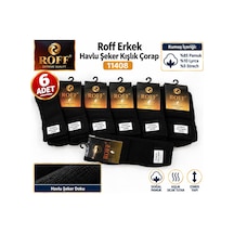 Roff Erkek Pamuklu Havlu Şeker Soket Kışlık Çorap 11408 - 6 Adet Siyah
