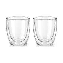 Needd Çift Katmanlı Cam Bardak Seti 2'li 250 Ml Borosilikat Double Wall Isı Yalıtımlı Şeffaf Kahve Bardağı Americano, Latte, Cappuccino Ve Soğuk İçecek İçin