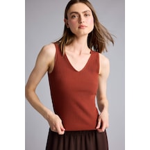 Defacto Slım Fıt V Yaka Fitilli Kaşkorse Atlet H6056ax26smbr328 Bordo-br328