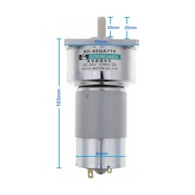 Xd-60ga775 Dc Motor 24v 30rpm 35w 40kg.cm Yüksek Tork Kuvvet Metal Dişli Redüktörlü Robot Cnc