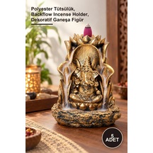 5 Adet Ganeşa Polyester Geri Akış Tütsülük Polyester Tütsülük, Backflow Incense Holder, Dekoratif Ganeşa Figür