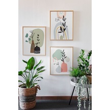 Artavessa Gerçek Ahşap Çerçeveli 3 Parça 3D Poster Tablo Seti - 3DARTSOHOSET124