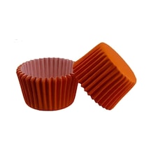 Muffin Cupcake Kek Kalıbı Kapsülü Özel Pet Kapsül 25 Adet Turuncu
