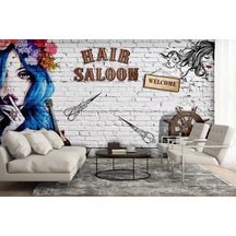 Kuaför Salonları İçin Özel Tasarım Duvar Kağıdı (397461960)