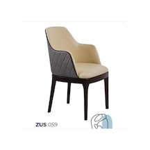 Bengimobilya Sandalye Zus059 Inovatif Model Gri-Bej Renk Jaguar-Suni Deri Kuma