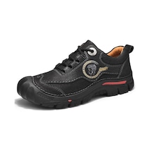 Siyah Hakiki Deri Erkek Ayakkabısı Spor Ayakkabı Açık Ayakkabı Erkekler Flats Rahat Erkek Yürüyüş Yürüyüş Ayakkabıları
