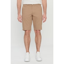 AC&Co / Altınyıldız Classics Erkek Vızon Slim Fit Dar Kesim Yan Cepli Gofre Desenli Şort Vizon