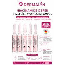 Dermalyn 5 Adet Niacinamide İçeren Hızlı Cilt Aydınlatıcı Glow Etkili Nemlendirici Ampul Serum Dermaroller