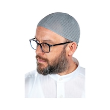 Lüks Çelik Örme Namaz Takkesi Gri 1 Adet