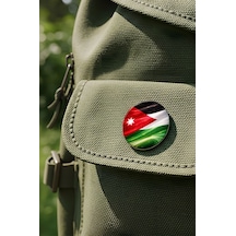 Ürdün Jordan Abstract Ülke Bayraklı Buton Rozet - 44 MM 5 Adet Çok Renkli
