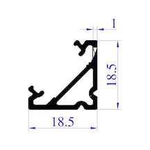 5 Li Set Köşe Led Profil Kanal 18x18mm Alüminyum 2 Metre Sıva Üstü Eloksallı Opak Kapaklı Şerit Led Kanal Seti 8987