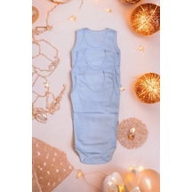 Salar Ticaret Bebek Basic Ribana Bisiklet Yaka Fitilli 3lü Atlet Body -mavi Mavi