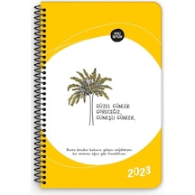 Hisli Şeyler 2023 13x19,5cm Haftalık Ajanda - Güzel Günler Göreceğiz Sarı / 831254 Renkli