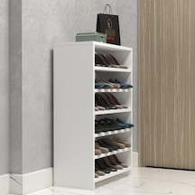 Kenzlife Ayakkabılık Konevi Mat Beyaz Suntalam 095 060 30 Onsekiz Çift Ayakkabı Kapasitesi Arkalıksız Beyaz