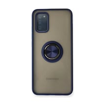 Galaxy A02s Kılıf Montreal Yüzüklü Silikon Kapak - Lacivert
