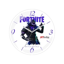 Fortnite Cavaleiro Negro Sattle Royale Çap 30cm Sessiz Akar Bombeli Gerçek Cam Duvar Saati Çok Renkli