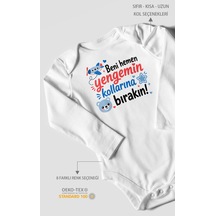 Morivokids Yengeye Özel Uzun Kollu Çıtçıtlı Bebek Body Pamuk %100 Pamuk Beyaz