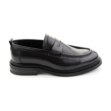 Bambi Siyah Antik Hakiki Deri Erkek Loafer Ayakkabı E01600301341