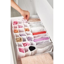 31 Gözlü Petek Ve Cepli Organizer Çekmece İçi Çorap Ve İç Çamaşırı Düzenleyici 42 X 32 X 11 Cm Beyaz