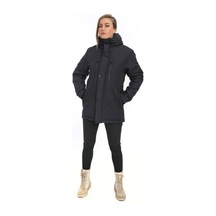 Spor Kadınpolarlı Kürklü Su Ve Rüzgar Geçirmez Kapüşonlu Mont Parka-117 Lacivert