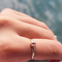 Fasekgold 0.30 Karat Sultanayt Oval Taşlı 14 Ayar Altın Yüzük